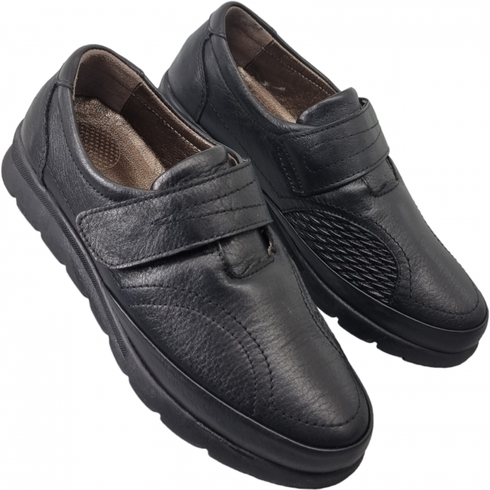 Pantofi Damă Casual Confort Din Piele Naturală Neagră 5040 [4]