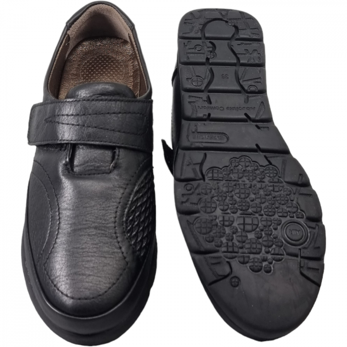 Pantofi Damă Casual Confort Din Piele Naturală Neagră 5040 [3]