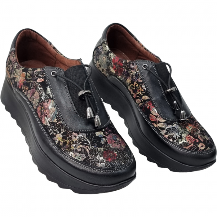 Pantofi Damă Casual Confort Din Piele Naturală Neagră 5079 [4]