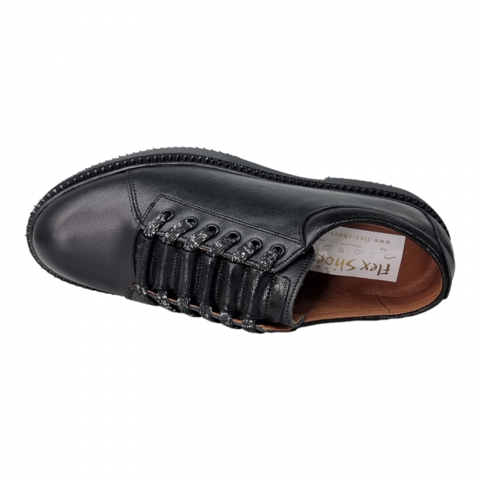 Pantofi Damă Casual Confort Din Piele Naturală Neagră 5081 [5]