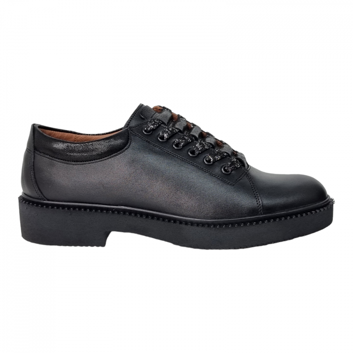 Pantofi Damă Casual Confort Din Piele Naturală Neagră 5081 [1]