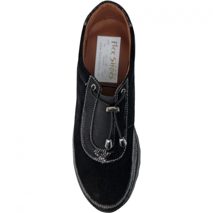 Pantofi Damă Casual Confort Din Piele Naturală Neagră 5083 [5]