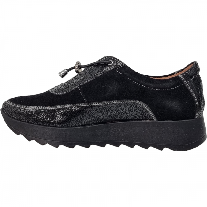 Pantofi Damă Casual Confort Din Piele Naturală Neagră 5083 [2]