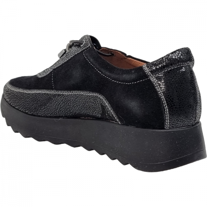 Pantofi Damă Casual Confort Din Piele Naturală Neagră 5083 [4]