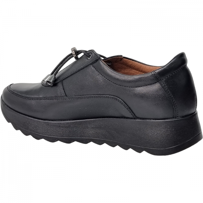 Pantofi Damă Casual Confort Din Piele Naturală Neagră 5086 [4]