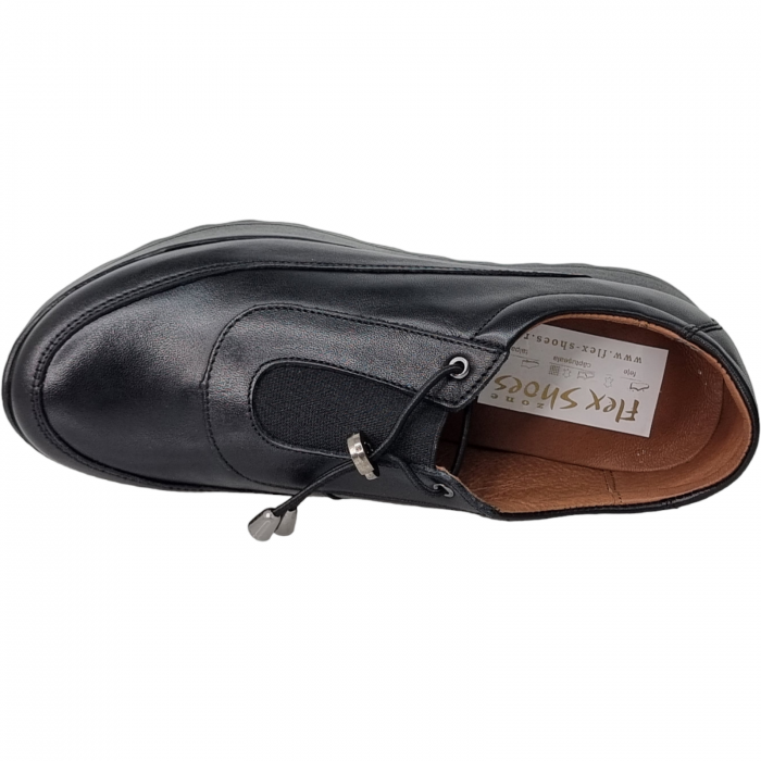 Pantofi Damă Casual Confort Din Piele Naturală Neagră 5086 [5]