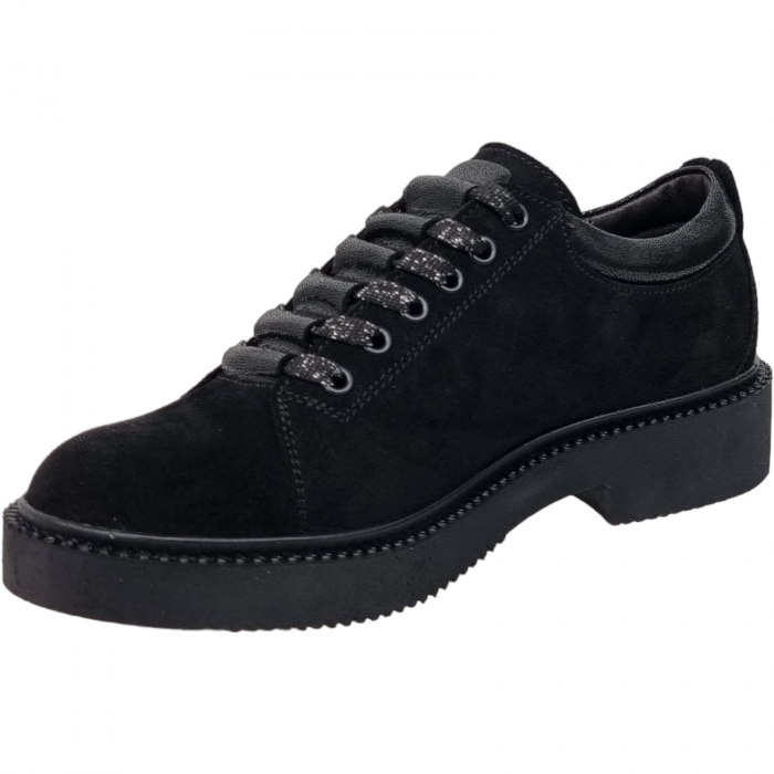 Pantofi Damă Casual Confort Din Piele Naturală Neagră 5087 [3]