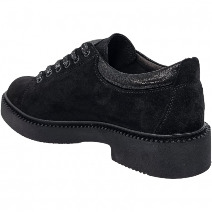 Pantofi Damă Casual Confort Din Piele Naturală Neagră 5087 [5]