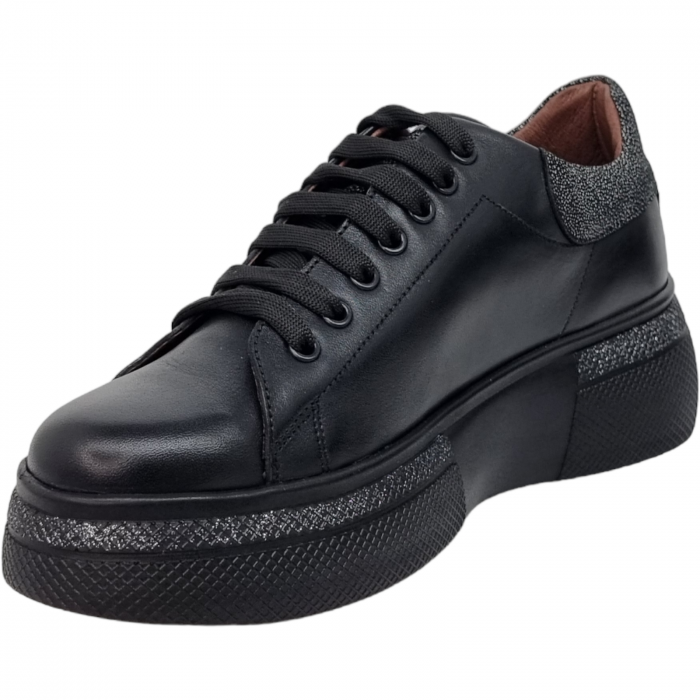 Pantofi Damă Casual Confort Din Piele Naturală Neagră 5089 [3]