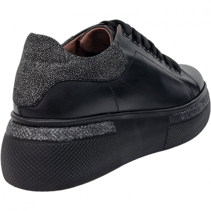 Pantofi Damă Casual Confort Din Piele Naturală Neagră 5089 [4]