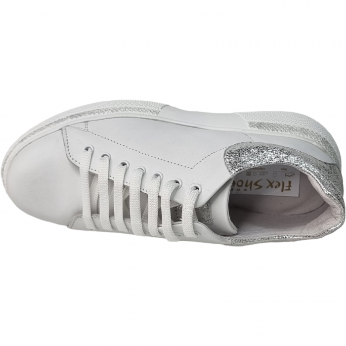 Pantofi Damă Casual Confort Din Piele Naturală Albă 5091 [5]
