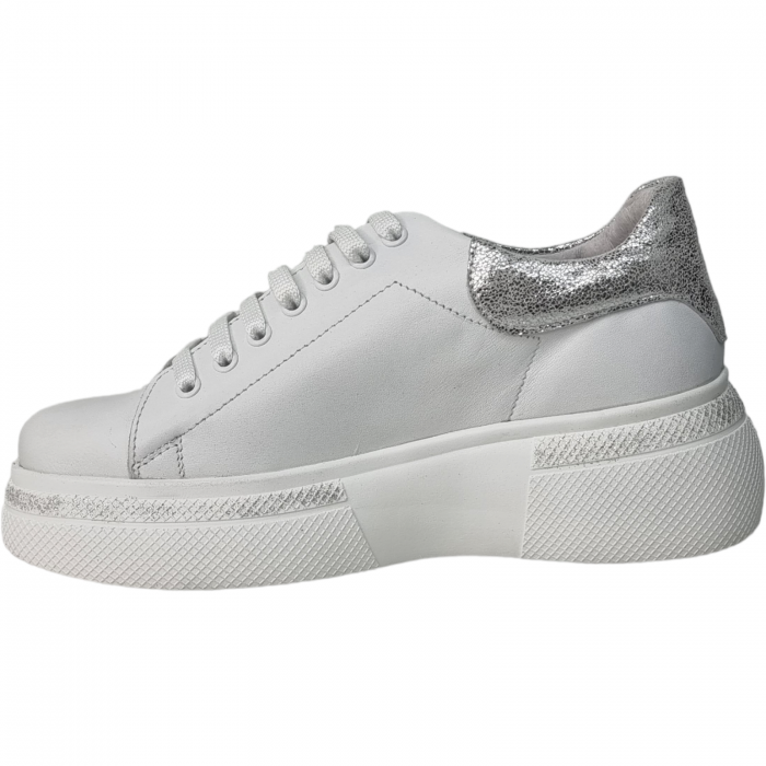 Pantofi Damă Casual Confort Din Piele Naturală Albă 5091 [2]