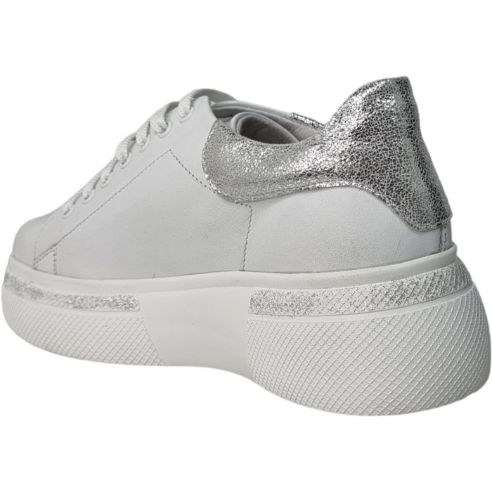 Pantofi Damă Casual Confort Din Piele Naturală Albă 5091 [4]