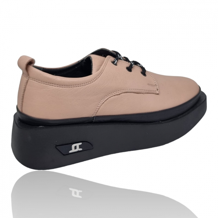 Pantofi Damă Casual Confort Din Piele Naturală Crem 5110 [4]