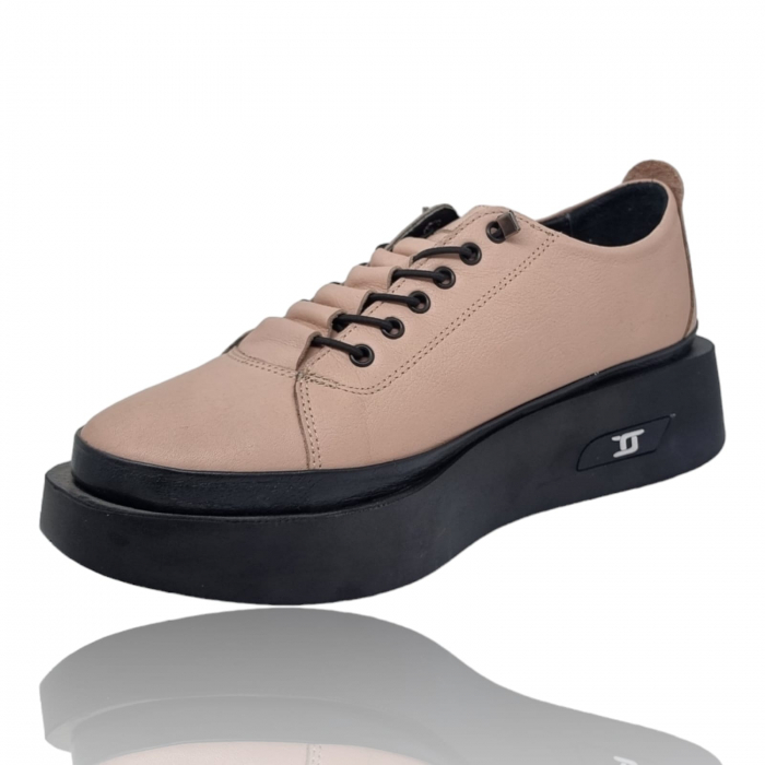 Pantofi Damă Casual Confort Din Piele Naturală Crem 5110 [3]