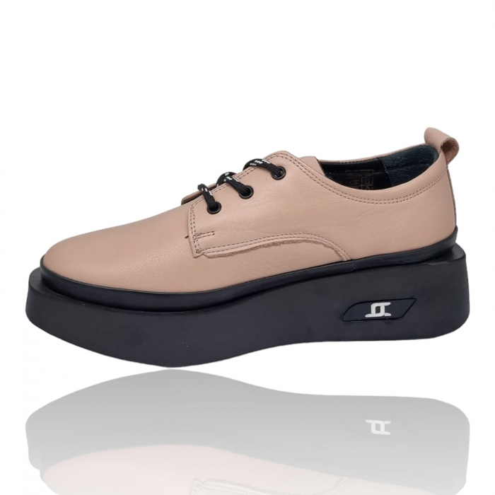 Pantofi Damă Casual Confort Din Piele Naturală Crem 5110 [2]