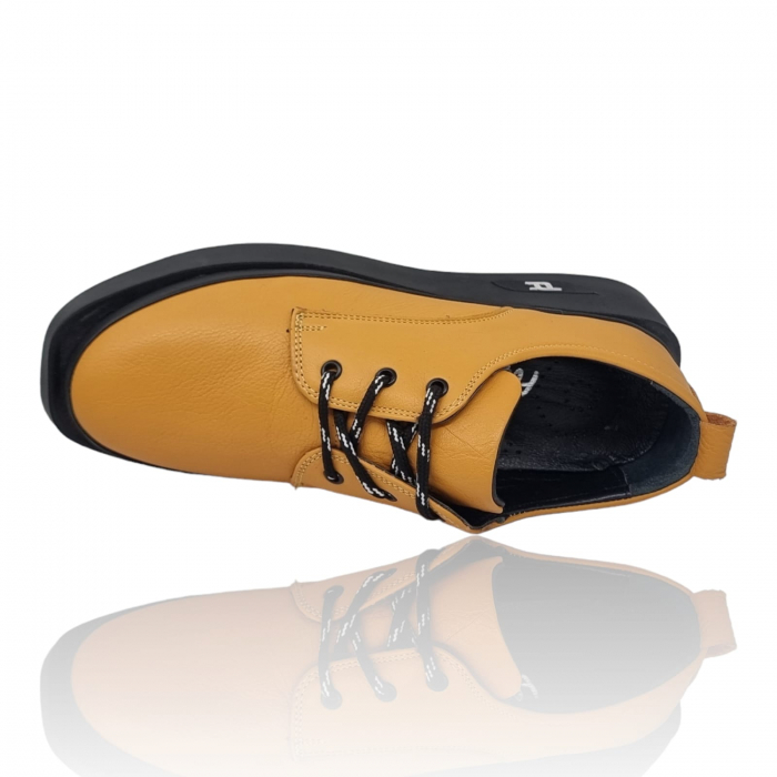 Pantofi Damă Casual Confort Din Piele Naturală Galbenă 5064 [4]