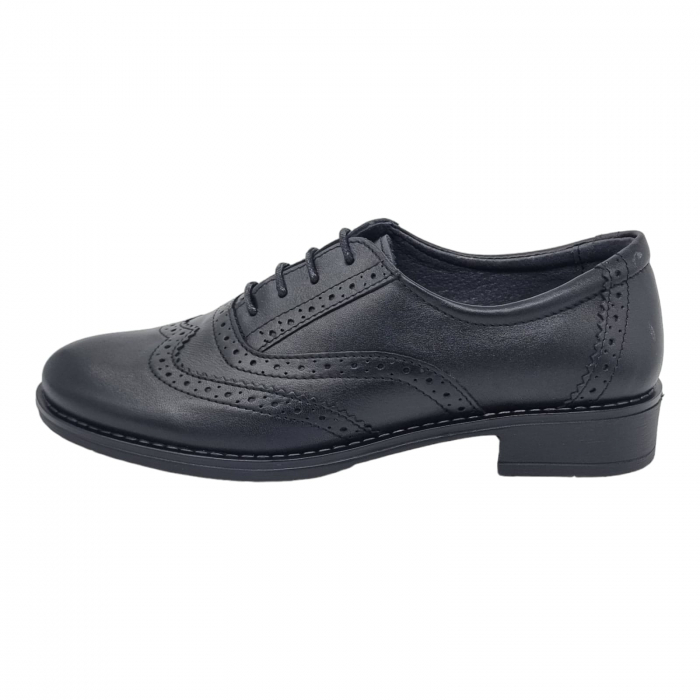 Pantofi Damă Casual Confort Din Piele Naturală Neagră 5003 [2]