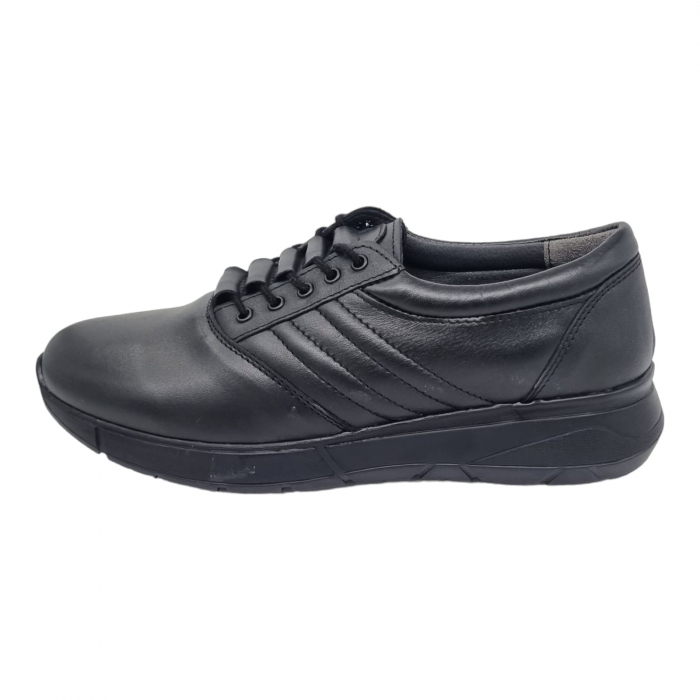 Pantofi Damă Casual Confort Din Piele Naturală Neagră 5004 [2]