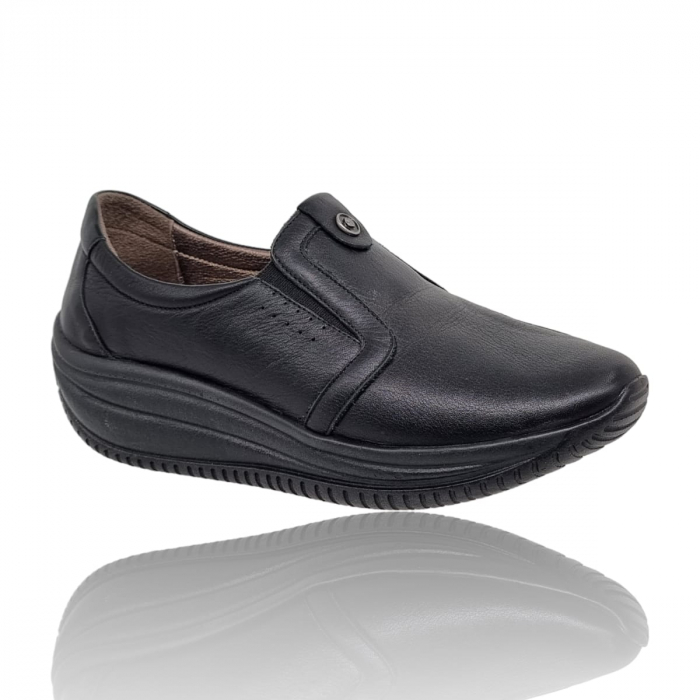 Pantofi Damă Casual Confort Din Piele Naturală Neagră 5026 [3]