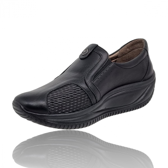 Pantofi Damă Casual Confort Din Piele Naturală Neagră 5026 [2]
