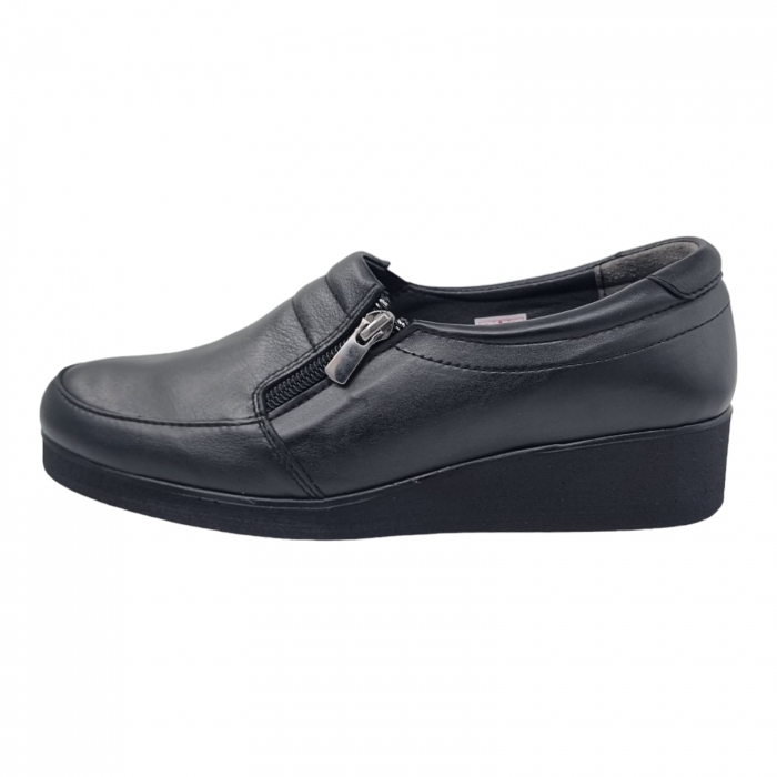 Pantofi Damă Casual Confort Din Piele Naturală Neagră 5029 [2]