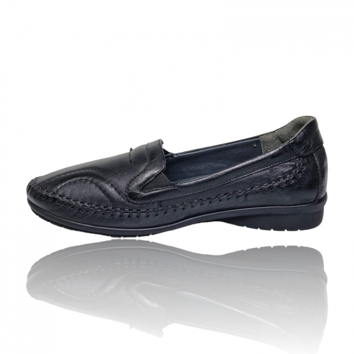 Pantofi Damă Casual Confort Din Piele Naturală Neagră 5042 [2]