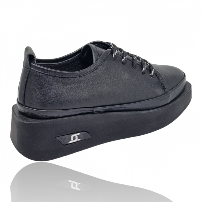 Pantofi Damă Casual Confort Din Piele Naturală Neagră 5041 [2]