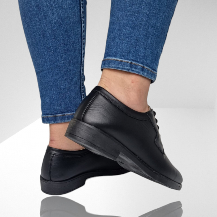 Pantofi Damă Casual Confort Din Piele Naturală Neagră 5072 [4]