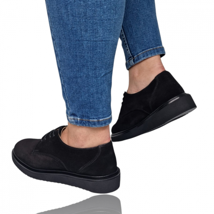Pantofi Damă Casual Confort Din Piele Naturală Neagră 5069 [8]