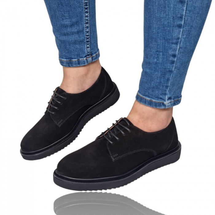 Pantofi Damă Casual Confort Din Piele Naturală Neagră 5069 [9]