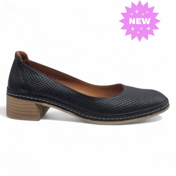 Pantofi Damă Casual Confort Din Piele Naturală Neagră 5286 [1]