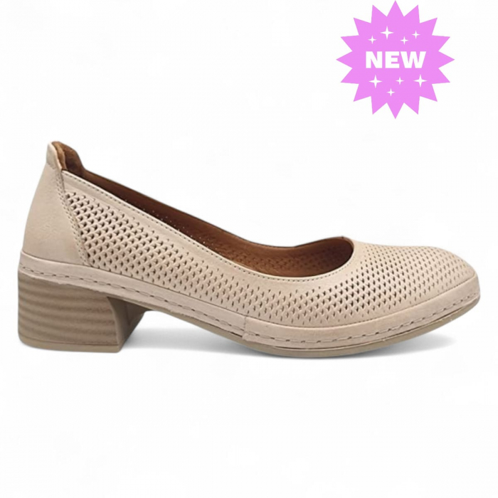 Pantofi Damă Casual Confort Din Piele Naturală Nude 5287 [1]