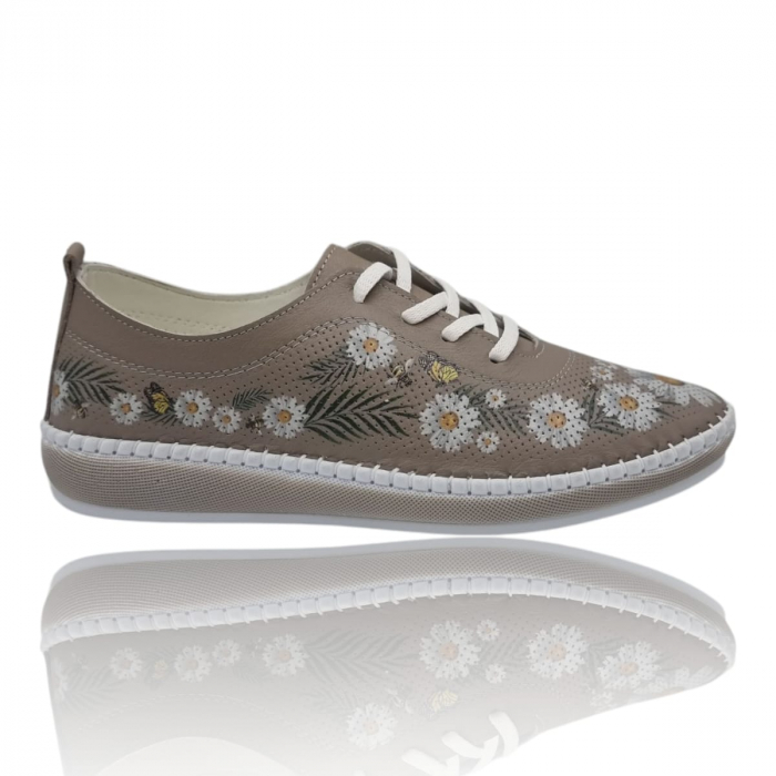 Pantofi Damă Casual Confort Din Piele Naturală SilverGri 5298 [1]