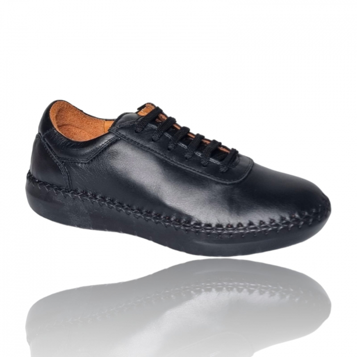 Pantofi Damă Casual Confort Din Piele Neagră 5134 [3]