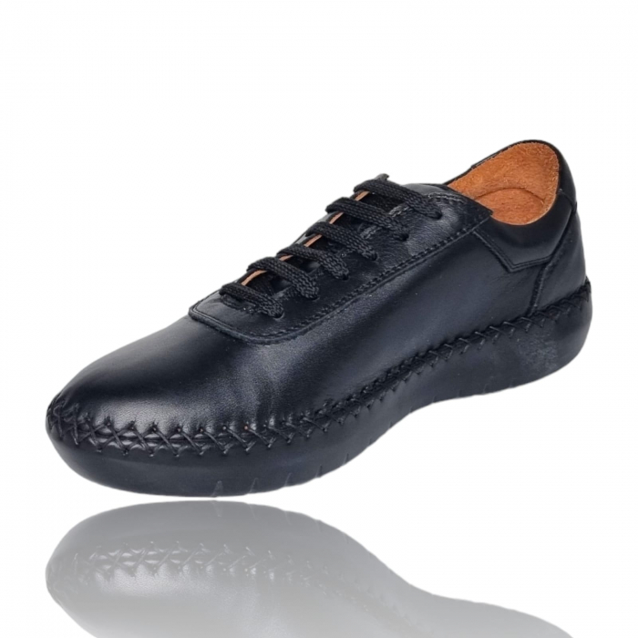 Pantofi Damă Casual Confort Din Piele Neagră 5134 [2]