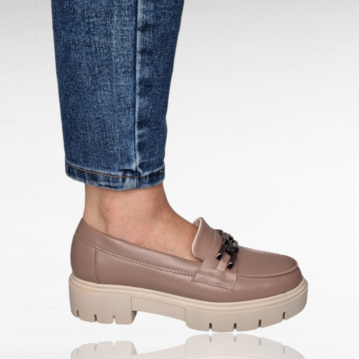 Pantofi Damă Casual Confort Din Piele Naturala Cappuccino 5135 [2]