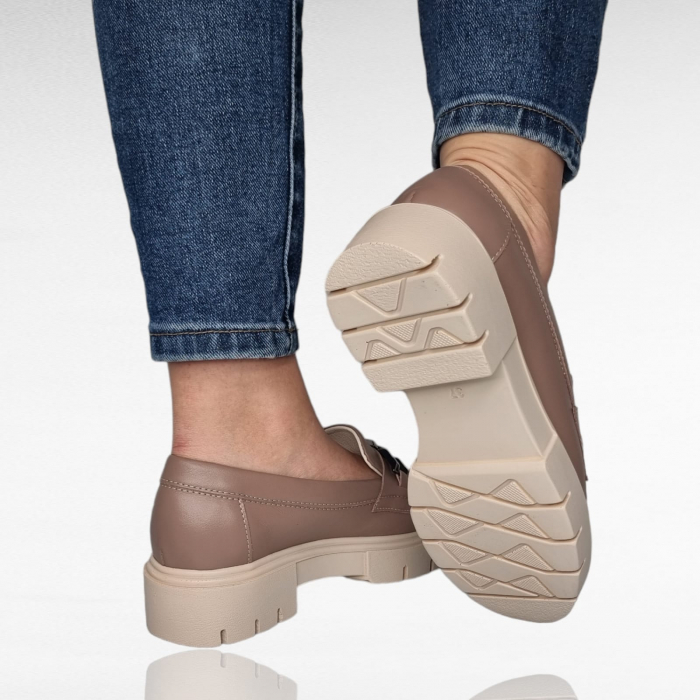 Pantofi Damă Casual Confort Din Piele Naturala Cappuccino 5135 [4]