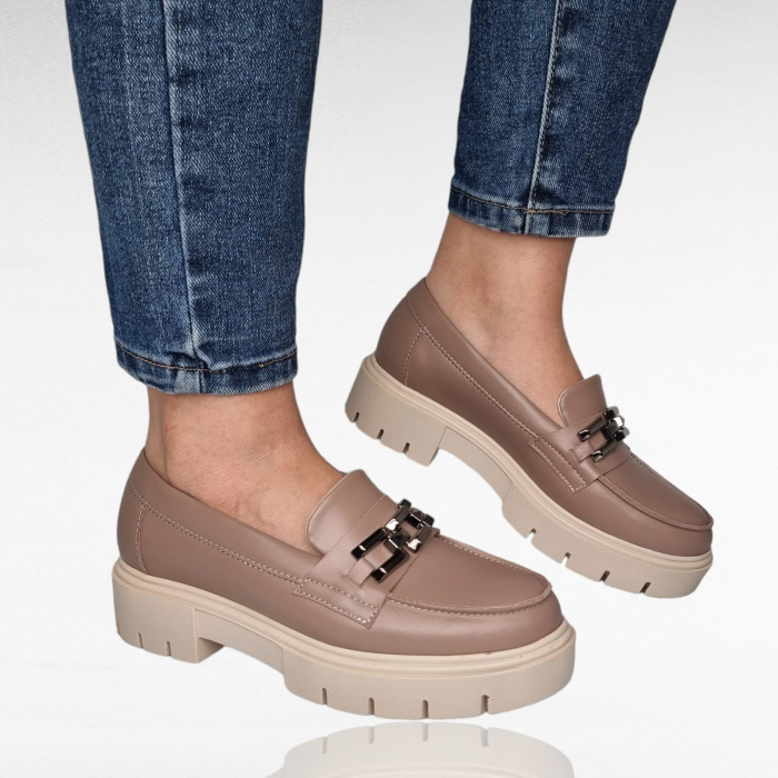 Pantofi Damă Casual Confort Din Piele Naturala Cappuccino 5135 [3]
