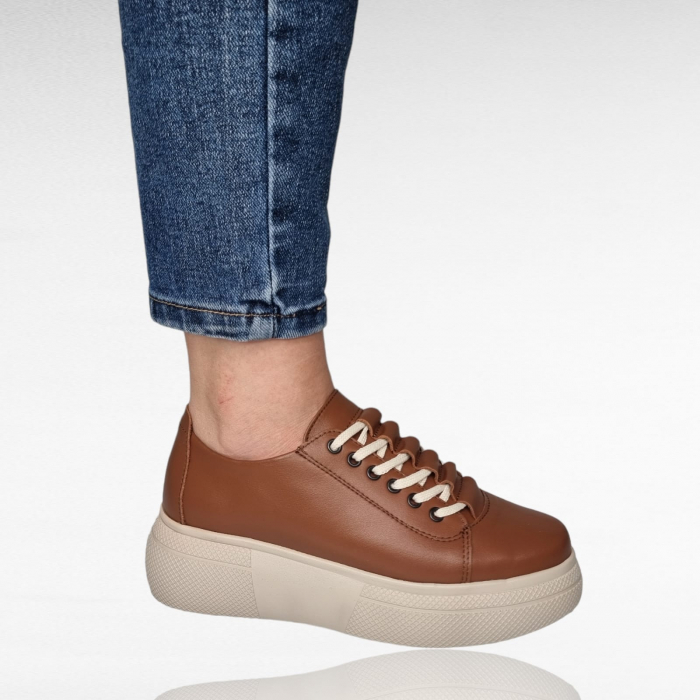 Pantofi Damă Casual Confort Din Piele Naturală Maro 5137 [2]