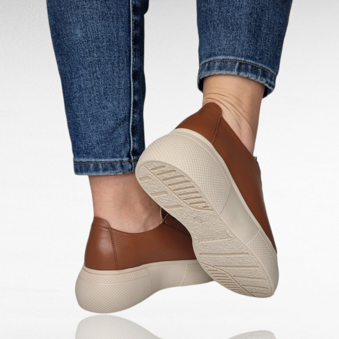 Pantofi Damă Casual Confort Din Piele Naturală Maro 5137 [4]