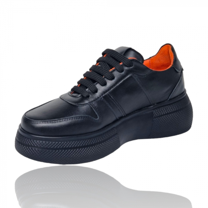 Pantofi Damă Casual Confort Din Piele Neagră 5146 [2]