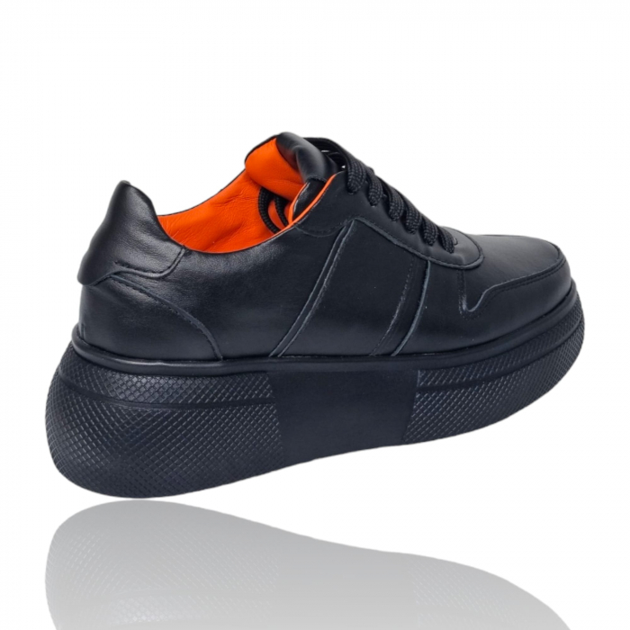 Pantofi Damă Casual Confort Din Piele Neagră 5146 [6]