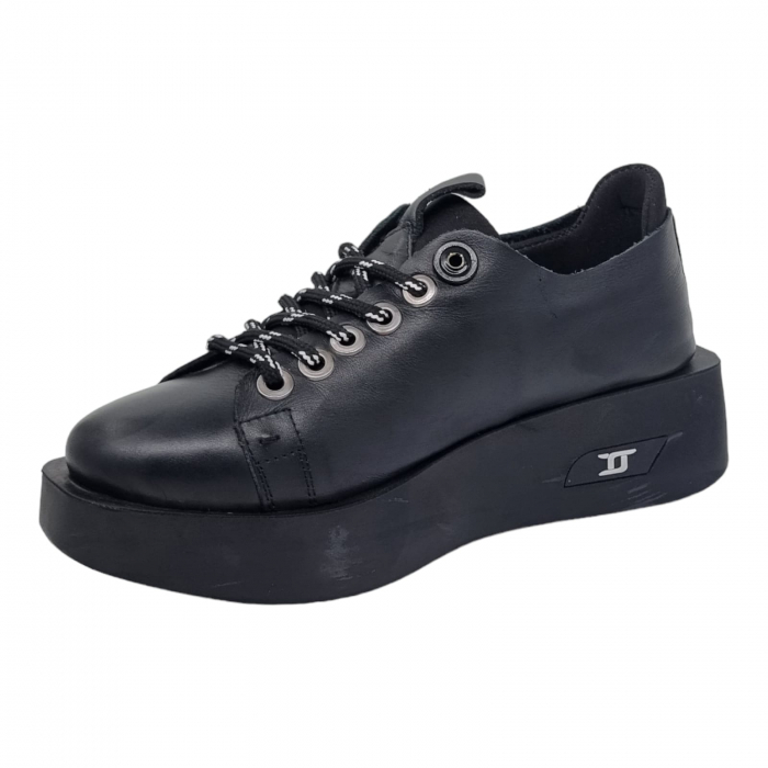 Pantofi Damă Casual Confort Din Piele Negru 5108 [2]