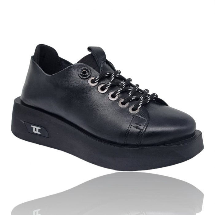 Pantofi Damă Casual Confort Din Piele Negru 5108 [3]