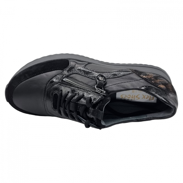 Pantofi Damă Casual Confort Din Piele Negru Neagră 5130 [5]