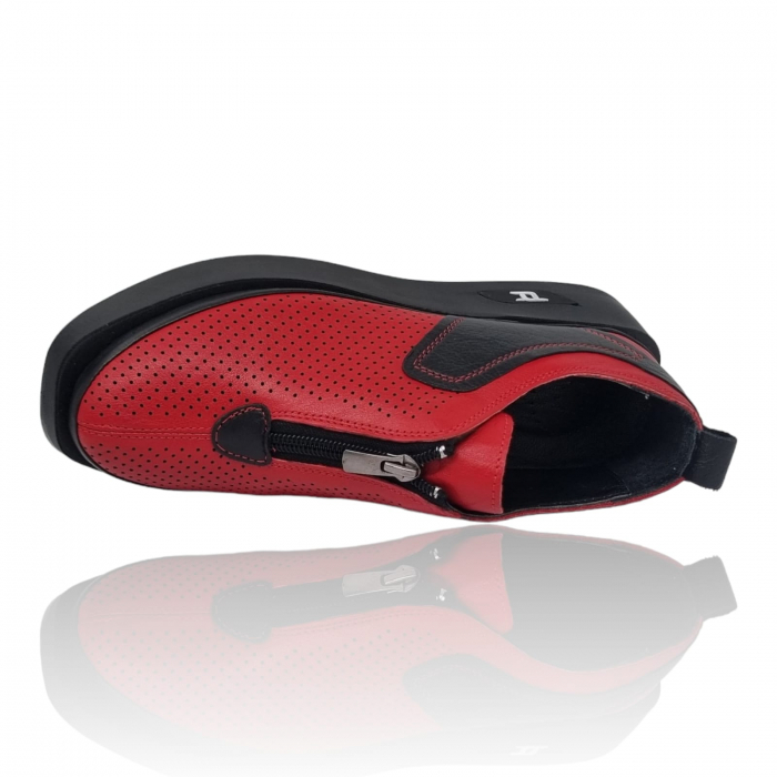Pantofi Damă Casual Confort Din Piele Naturala Rosie 5115 [4]