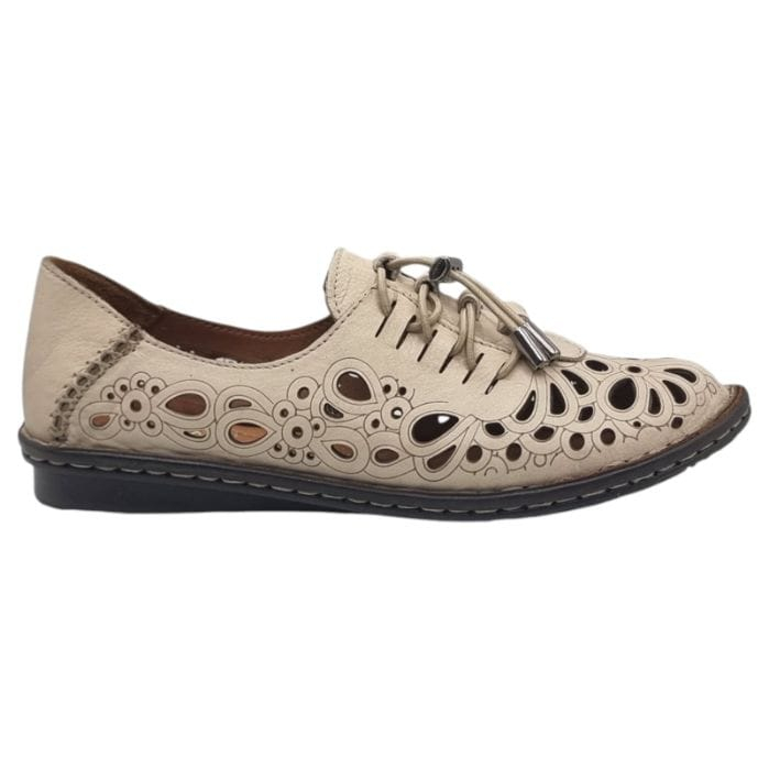 Pantofi Damă Casual Din Piele Naturală Crem 4010 [1]
