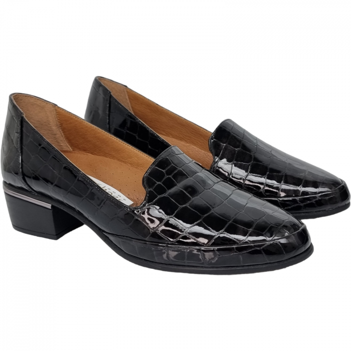 Pantofi Damă Casual Confort Din Piele Naturală Neagră  5011 [3]