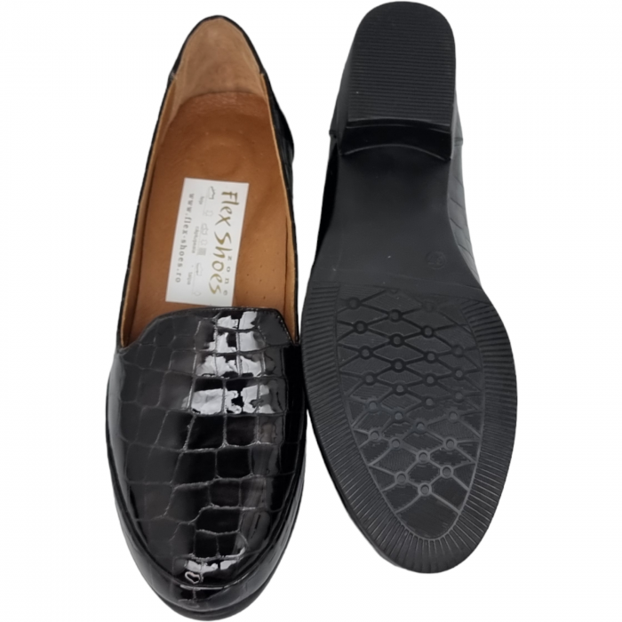 Pantofi Damă Casual Confort Din Piele Naturală Neagră  5011 [5]